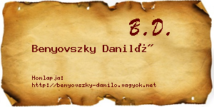 Benyovszky Daniló névjegykártya